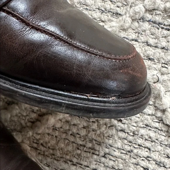 G.H. Bass & Co. Stacked Heel Brown Loafers - Picture 10 of 10